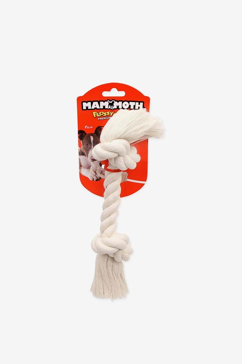 New Version Large 25-Inch Flossy Chews 100-Percent Cotton White 3-Knot Rope Tug 