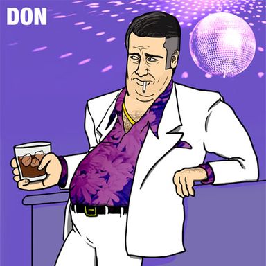 Metabolism: It's a hell of a thing, especially for a guy who now likes his french toast with rum and syrup. Don's was bound to catch up with him eventually, and now that it has, well, he's glad those on-trend polyester suits have some stretch. No one else will be glad, but he will. Don already had a "Me decade" during the '60s, so by the time the rest of America catches up, his once-magic touch with "those who think young" has burned itself out — which is why he still relies on the constant stream of nubile secretaries to keep him up-to-date on the latest fads.