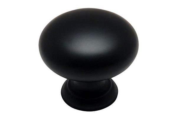 Cosmas 4950FB Flat Black Cabinet Hardware Round Mushroom Knob — 1-1/4” Diameter — 10 Pack