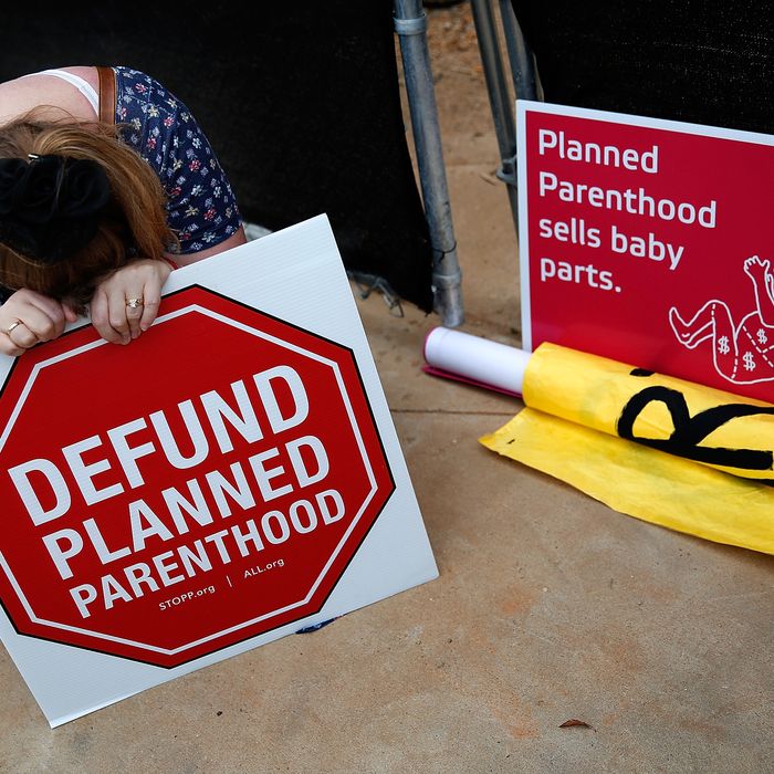 Anti-Abortion Activists Protest At Proposed Site Of Planned Parenthood Office