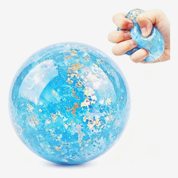 Squishy Blue Glitter Sugar Stress Ball Fidget Toy