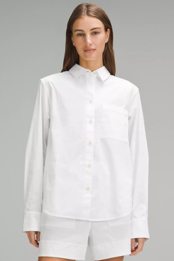 Lululemon Relaxed-Fit Cotton-Blend Poplin Button-Down Shirt