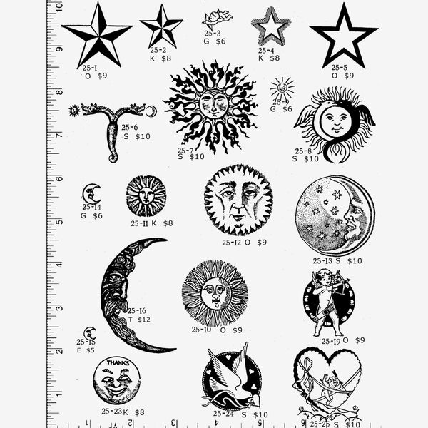 Casey Rubber Stamps Sun/Moon/Stars Stamps