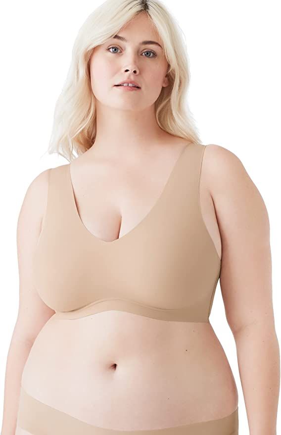Full Figure Everyday Bras for Women Wireless Ultra-Thin Large Bust Bra  Ladies Bralettes, D to F Cups (Color : Khaki, Size : 80/36D)