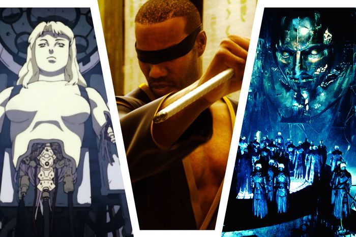From left: Ghost in the Shell, The Animatrix, Dark City.