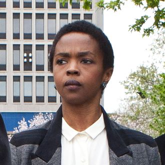 Signer Lauryn Hill is seen leaving court after the judge postpones her sentencing and gave her two weeks to pay back taxes April 22, 2013 in Newark, New Jersey. Hill pleaded guilty to tax evasion charges in June 2012 for failure to pay federal taxes on USD 1.8 million earned from 2005-2007. She faces a maximum one-year jail sentence for each of the three accounts.