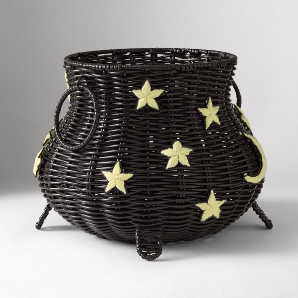 West Elm Petite Plume Rattan Cauldron Candy Treat Bowl