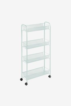 mDesign Portable Metal Rolling Laundry Cart
