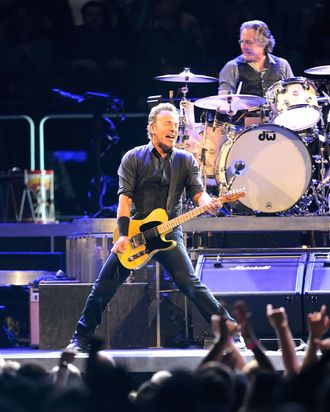 Max Weinberg and Bruce Springsteen perform at Madison Square Garden