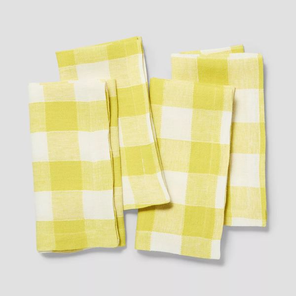 Sur La Table Linen Check Napkins, Set of 4