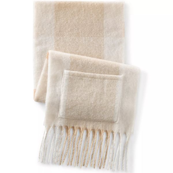 Lands' End Brushed Blanket Fringe Scarf