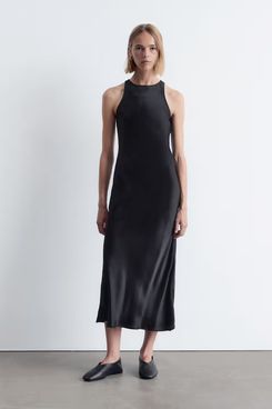 & Other Stories Sleeveless Satin Midi Dress
