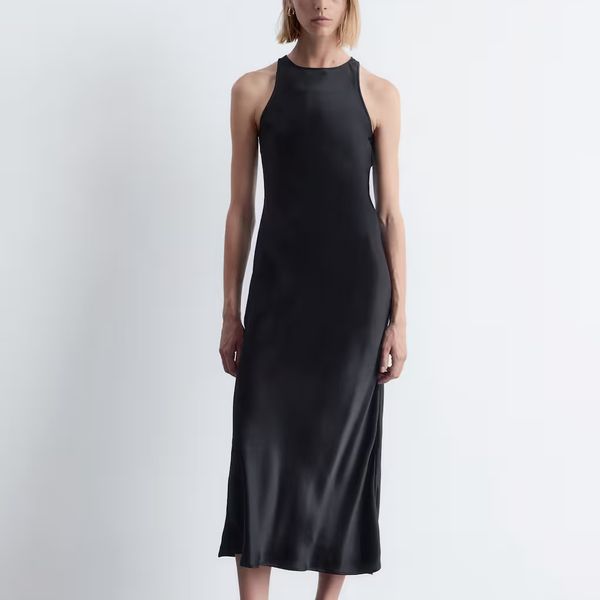 & Other Stories Sleeveless Satin Midi Dress