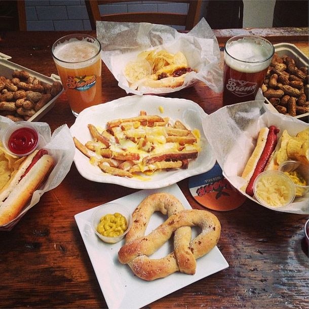 A typical spread at the recently opened Bronx Beer Hall.