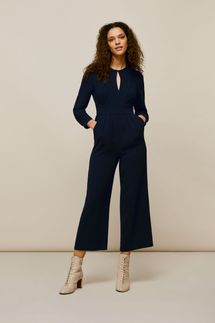 Whistles Navy Petra Crepe Jumpsuit