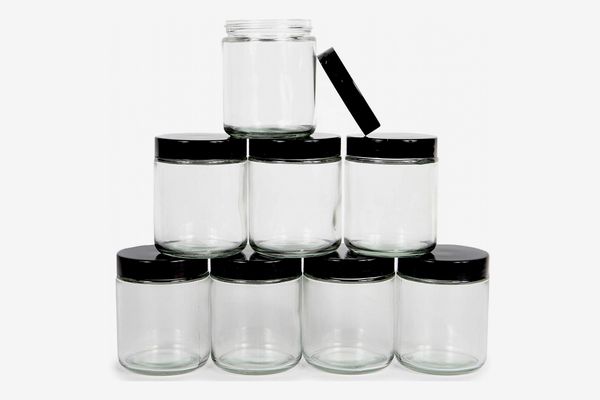 Vivaplex, Clear, 8 ounce, Round Glass Jars