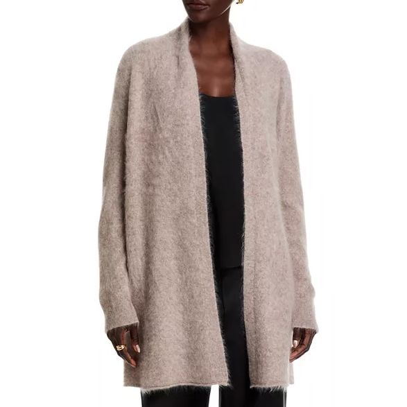 C by Bloomingdale's 100% Cashmere Brushed Long Sleeve Open Front Cardigan