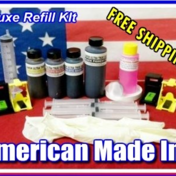 InkProducts Deluxe Ink Refill Kit for HP 62-61-60-901 Cartridges