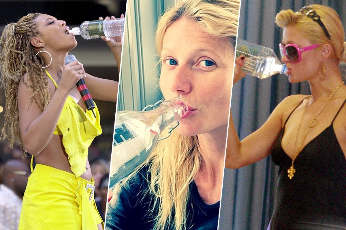 famous people drinking water