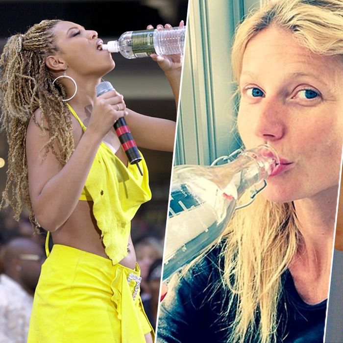 famous athletes drinking water