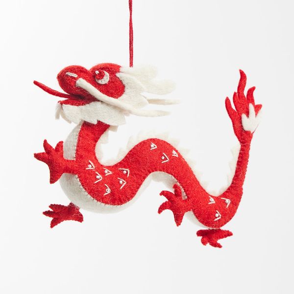 Adorno de dragón rojo chino de Craftspring