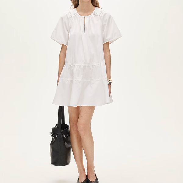 J.Crew Tiered Popover Dress in Cotton Poplin