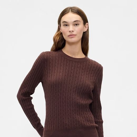 Gap Factory CashSoft Cable-Knit Crewneck