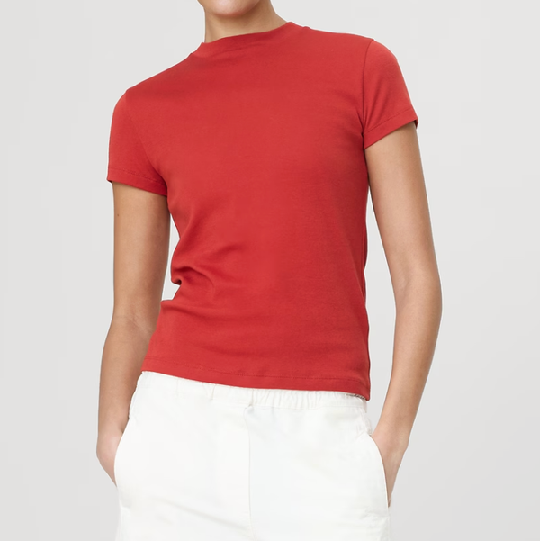 Banana Republic Airy Cotton Mock-Neck T-Shirt