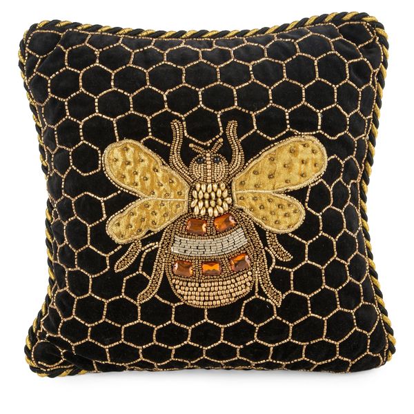 Mackenzie Childs Queen Bee Embellished Accent Pillow