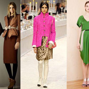 From left: new pre-fall looks from Burberry, Chanel, and Zero + Maria Cornejo.