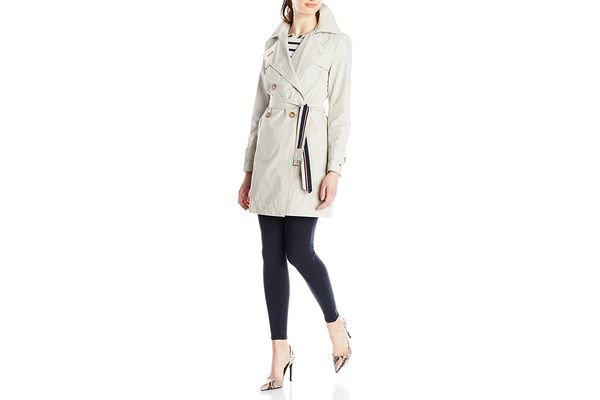 Tommy Hilfiger double-breasted trench coat with striped belt
