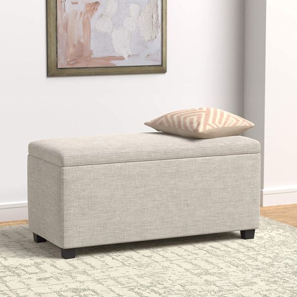 Amazon Basics Upholstered Storage Ottoman and Entryway Bench, 35.5