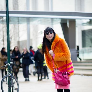 NYFW Street Style, Day 1: Springy Pastels, Big Coats, and Bare Ankles