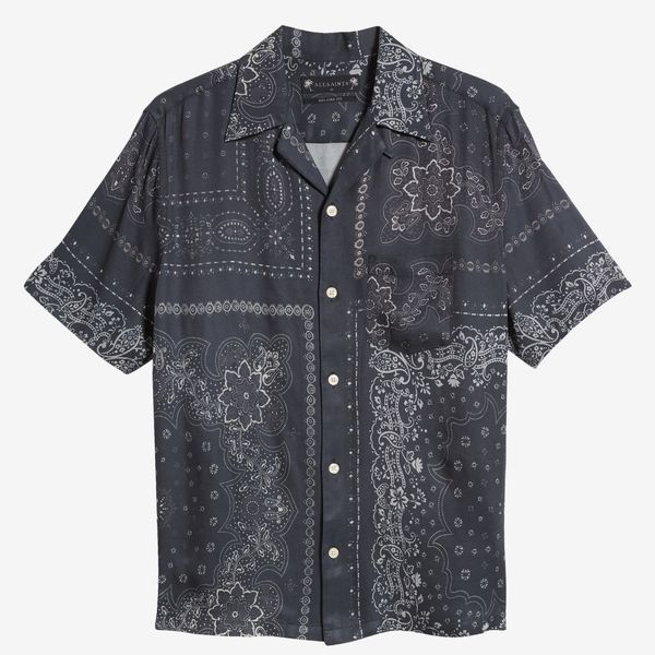 All Saints Jalisco Bandana Print Camp Shirt