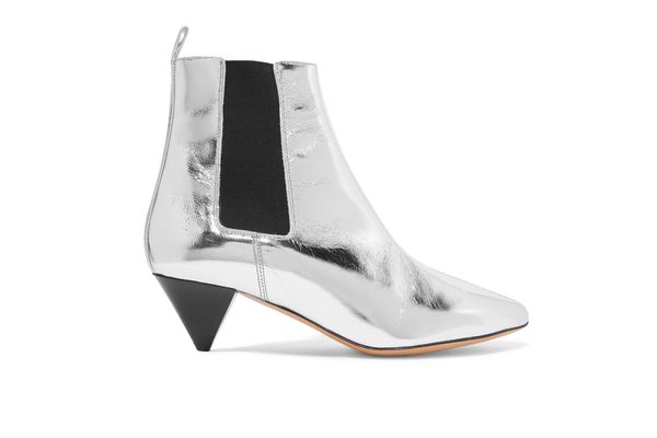 ISABEL MARANT Dawell metallic leather ankle boots