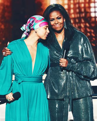 Alicia Keys and Michelle Obama.