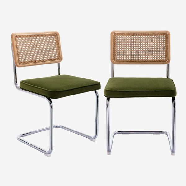 Bayou Breeze Crumbley Velvet Cantilever Chair (Set of 2)