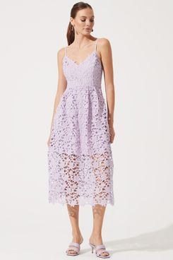 ASTR Lace A-Line Midi Dress