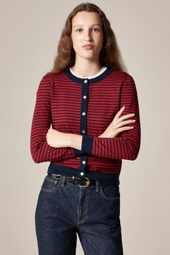 J.Crew Carolyn Cardigan in Striped Merino Wool