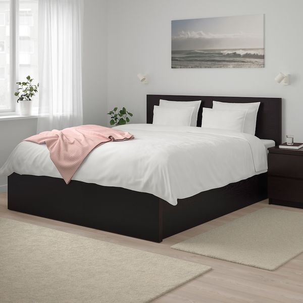 Ikea Malm Storage Bed, Black-brown, Queen