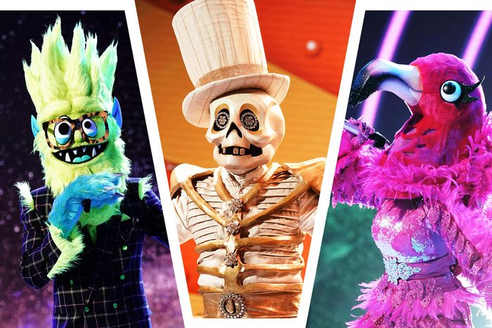 Thingamajig, Skeleton, and Flamingo on The Masked Singer.