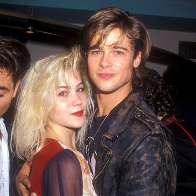 With Christina Applegate and the same leather jacket.