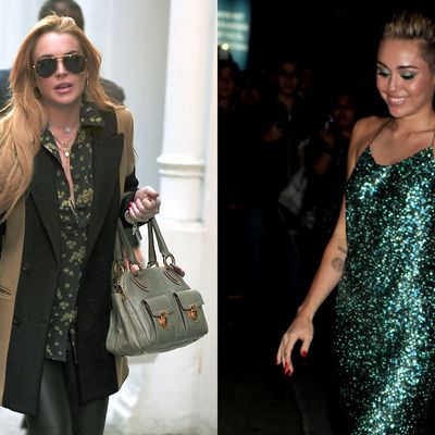 Lindsay Lohan and Miley Cyrus.