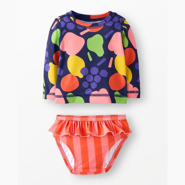 Hanna Andersson.Baby Rashguard & Skirted Bikini Bottom Set