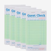 Green Guest-Check Books for Servers