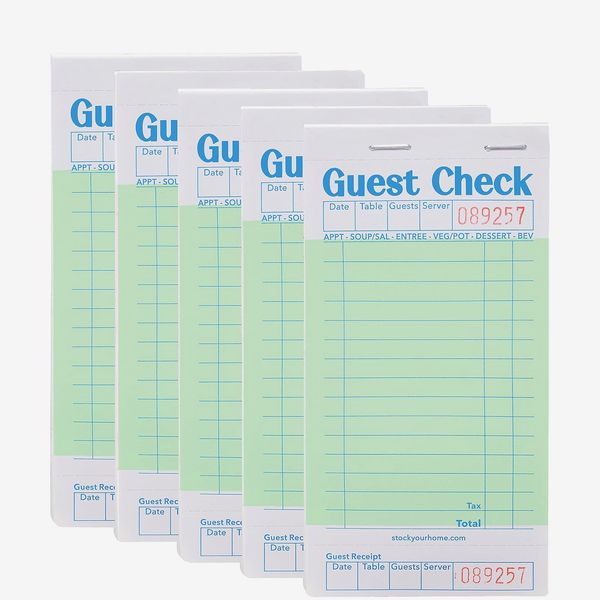 Green Guest-Check Books for Servers