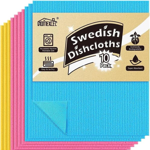 HOMEXCEL Swedish Dishcloths for Kitchen - 10