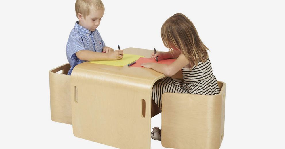 Ecr4kids Bentwood Multipurpose Kids, Coffee Table Turns Into Chair