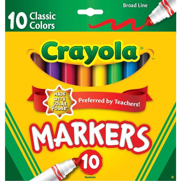 Crayola 10-Count Broad-Line Markers, Classic Colors