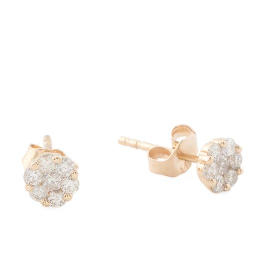 14kt Gold Diamond Cluster Stud Earrings
